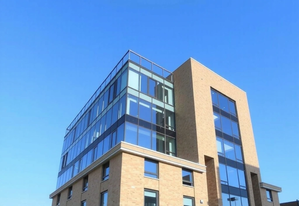 Modern office building with clean, professional exterior representing ShineBase headquarters